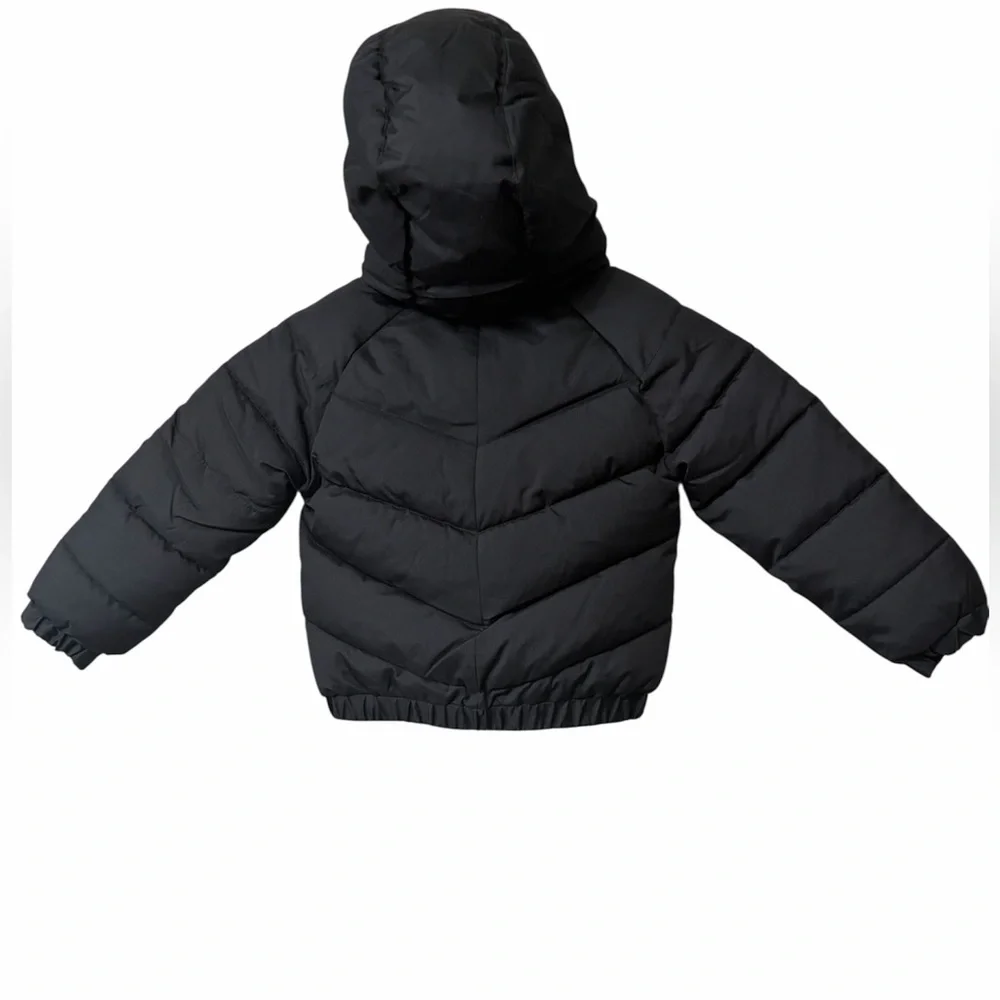Nike Black Hooded‎ Quilted Jacket with White Logo